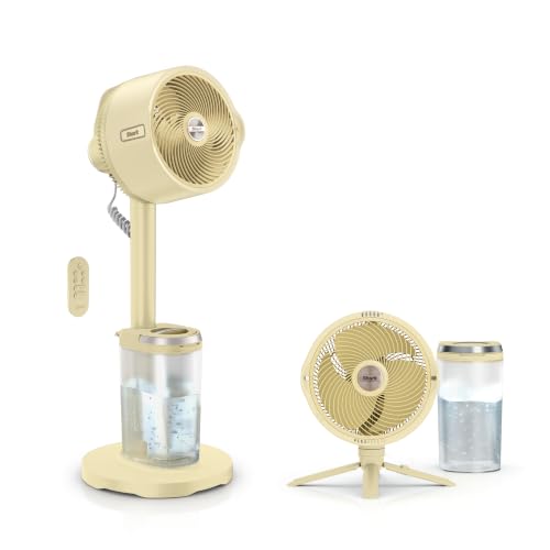 Shark FlexBreeze Pro Mist 2-in-1 Fan with Integrated Mist, Charcoal, FA302 | Corded/Cordless, Pedestal to Tabletop, up to 24-Hr Battery, up to 70 Ft of Power, 5 Speeds, with Integrated Misting Tank - Butter (FlexBreeze ProMist w/ Portable Tank)