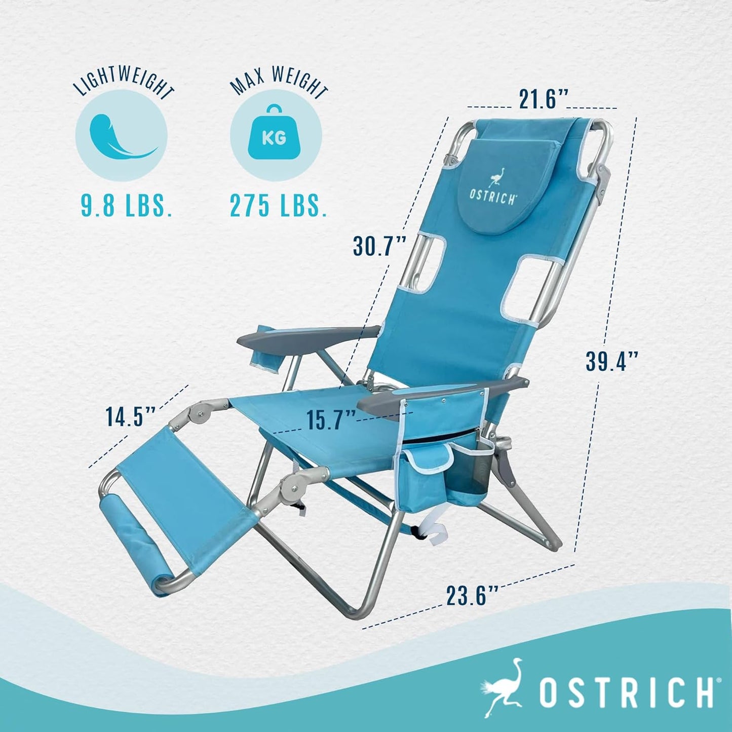 C Ostrich Mochila 3N1 Silla - con bolsa enfriadora